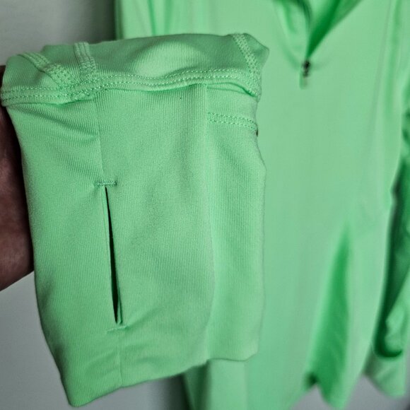 Like New! Worn ONCE - XS Gap Fit Quarter-Zip Pullover, Neon Green - Athletic Fit - Picture 6 of 11